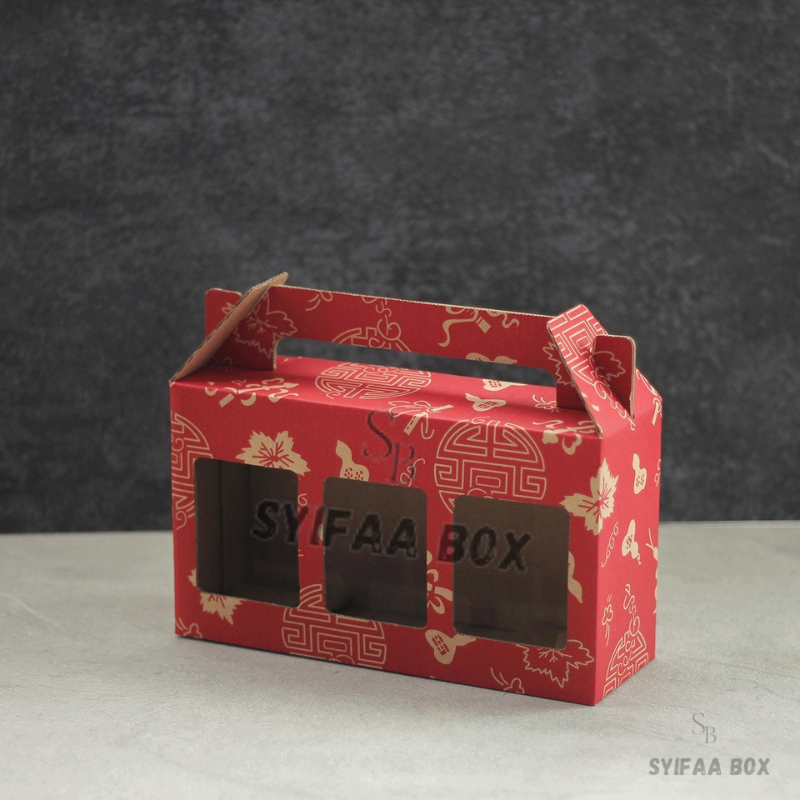 

( 10 pcs ) Box Jinjing 3 Toples Jar 250ml Imlek Sincia Kardus Tenteng Kemasan Hampers Chinese New Year