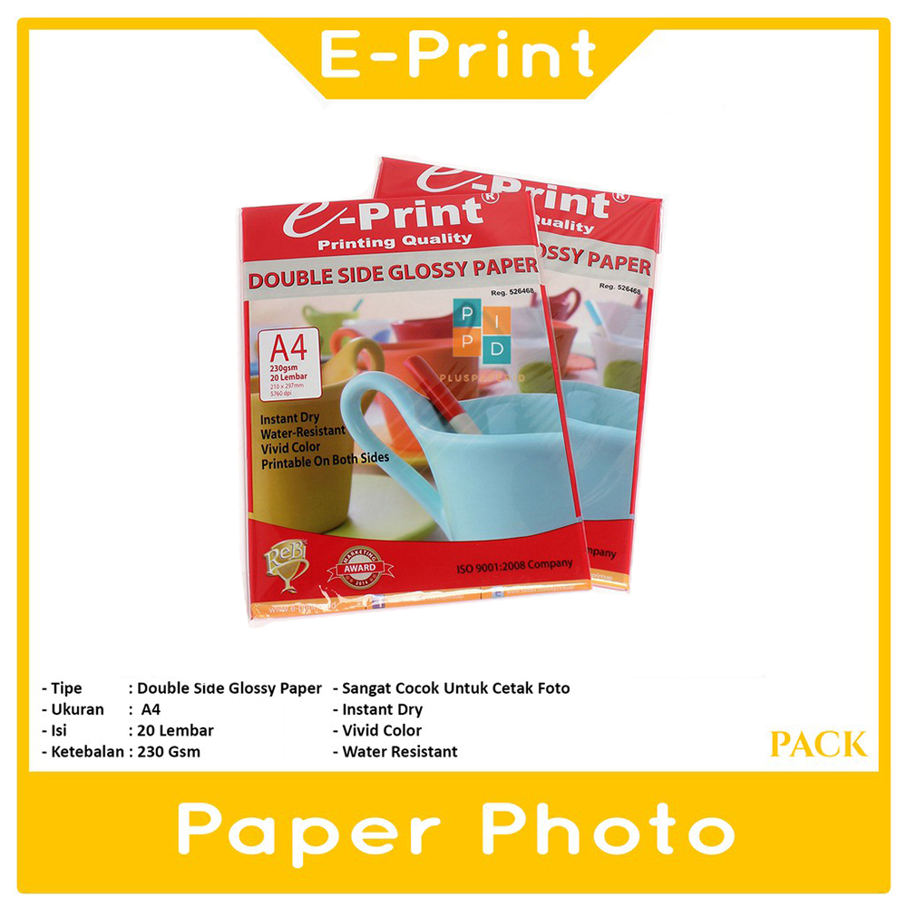 

E-Print - Double Side High Glossy A4 230gsm 20 sheet - Pack