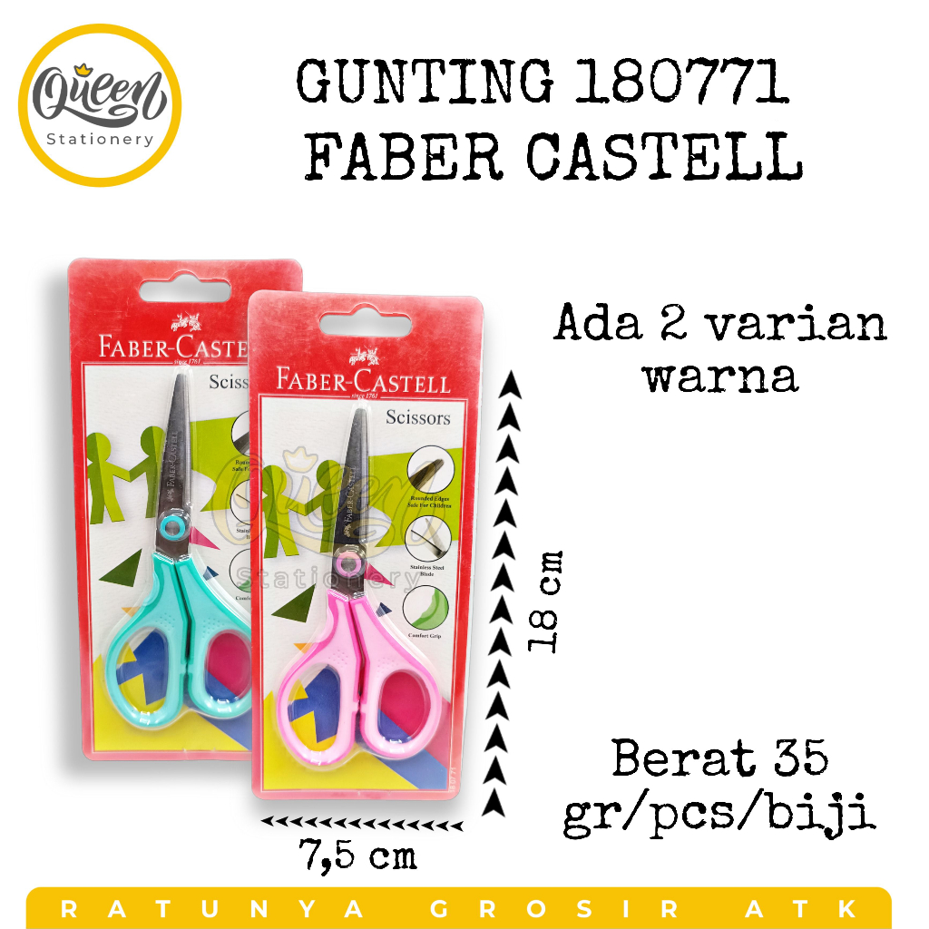 

1 PCS GUNTING 180771 FABER CASTELL PEMOTONG KERTAS SCISSORS