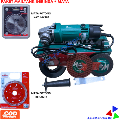 PAKET GERINDA MAILTANK + MATA POTONG KAYU + MATA POTONG KERAMIK
