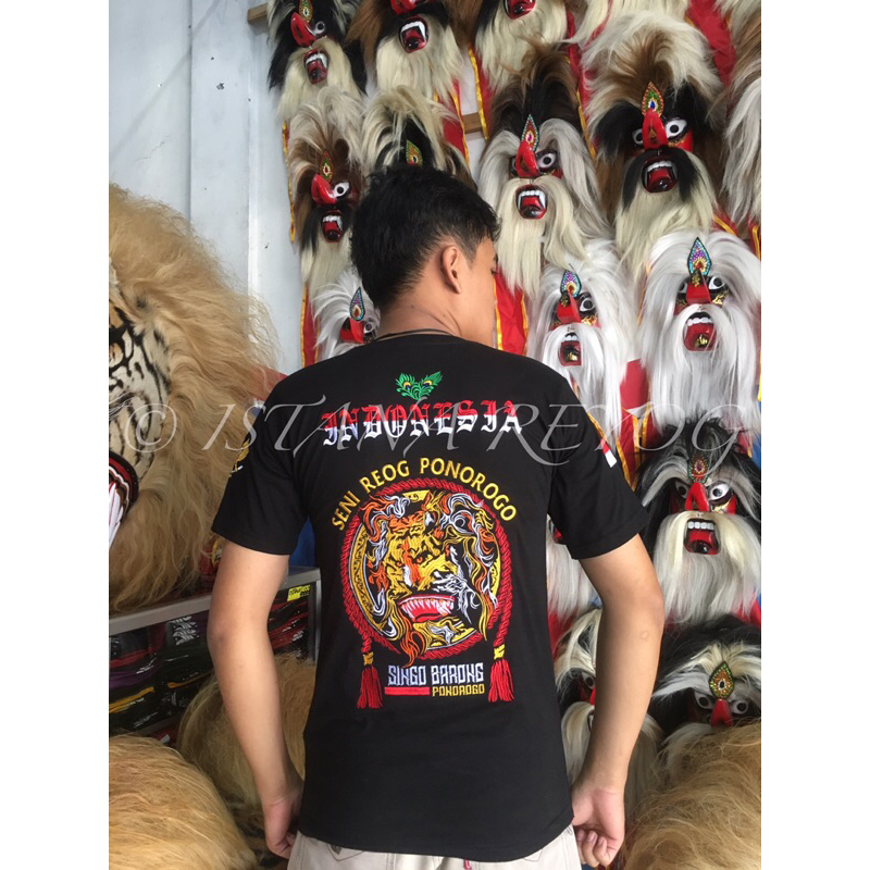 Termurah kaos reog / grosir kaos reyog / terlaris kaos reog bordir / kaos reyog / kaos barongan bord