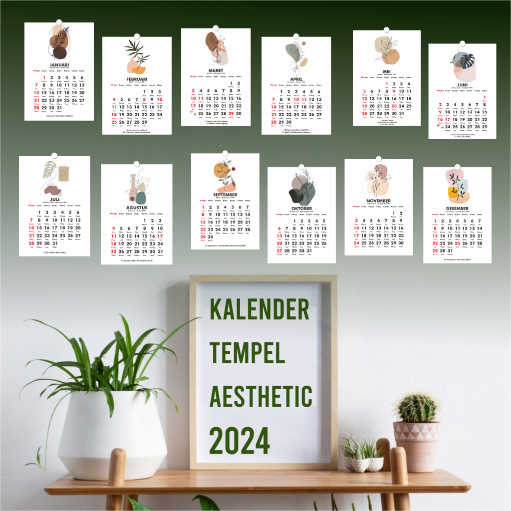 

Kalender Tempel 2024 Aesthetic Dekorasi Dinding