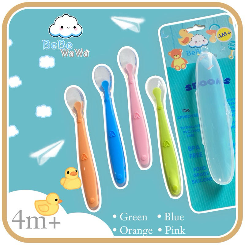 BeBeWaWa New Healthy Silicone Spoon - Sendok Makan Baby BW005-3 BW005-4