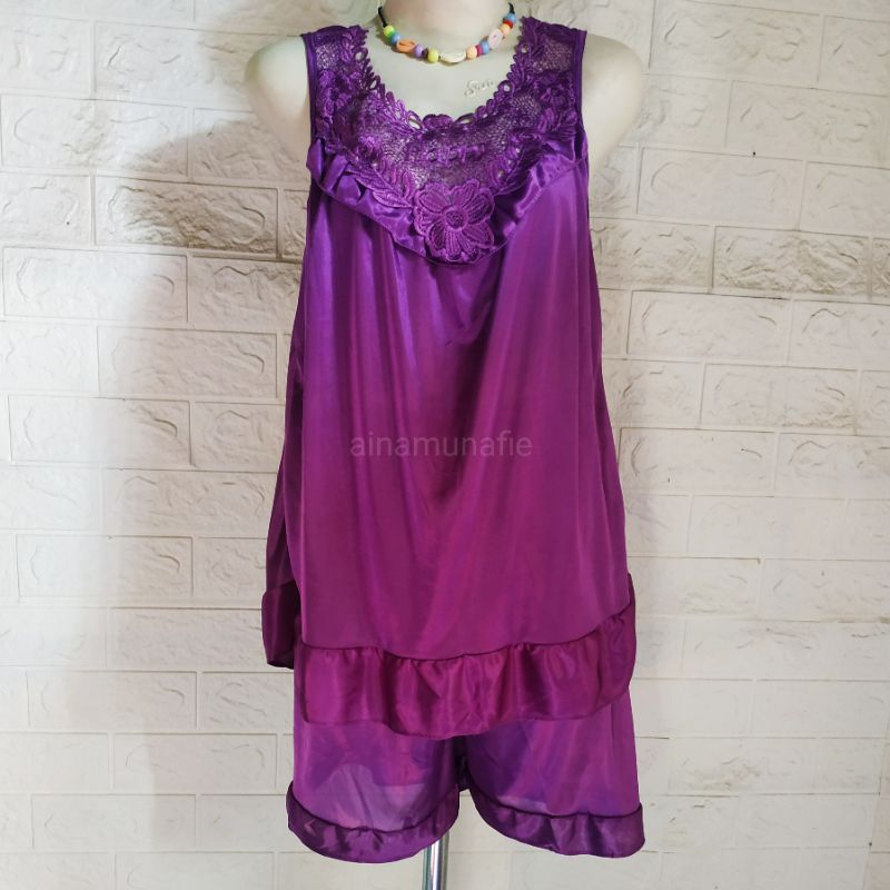 SET Lingerie hot pants Baju Dinas Istri Satin trikot