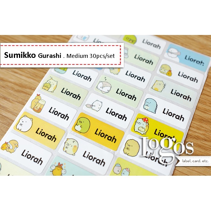 

Sumikko Garashi MEDIUM Sticker Label Nama waterproof stiker nama anak