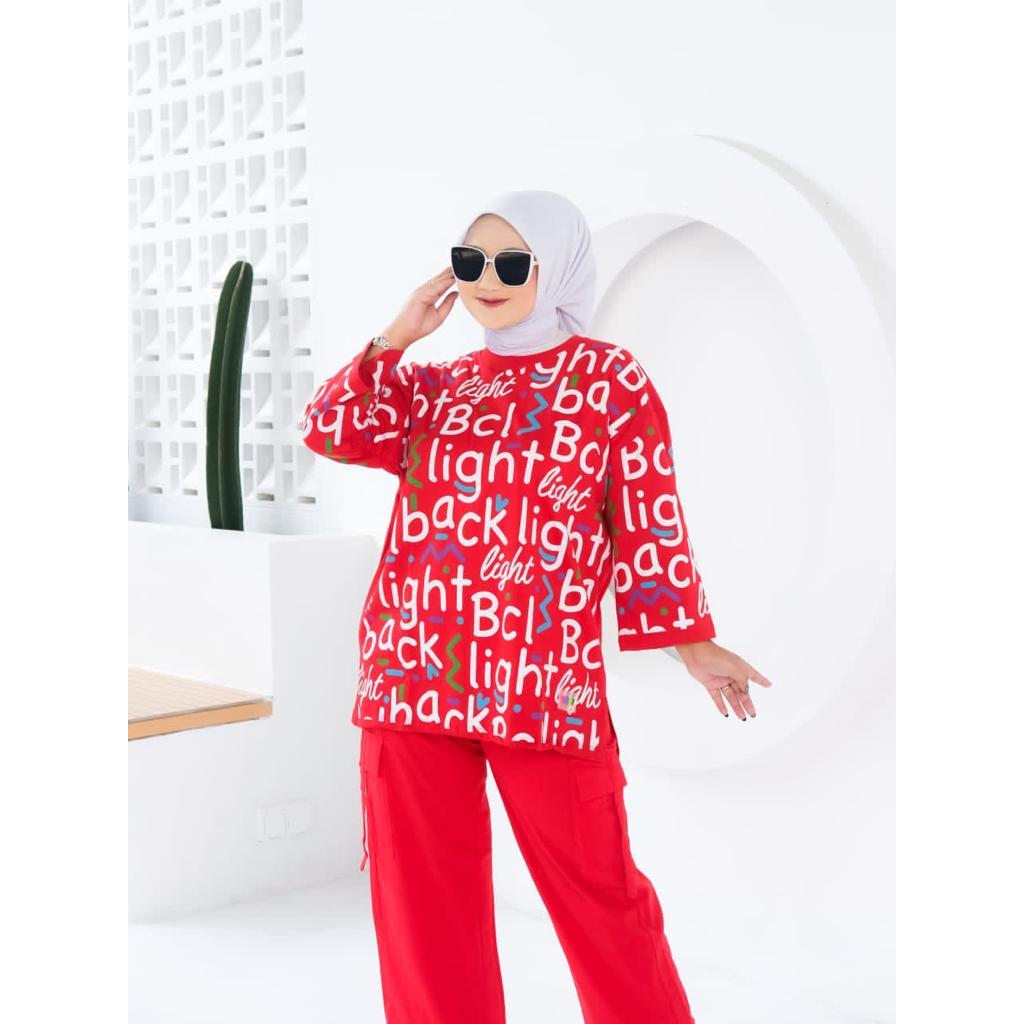 Backlight New Oneset Stelan Wanita Kekinian Celana Cargo Korean Stayle 2023 | Model Baju Wanita