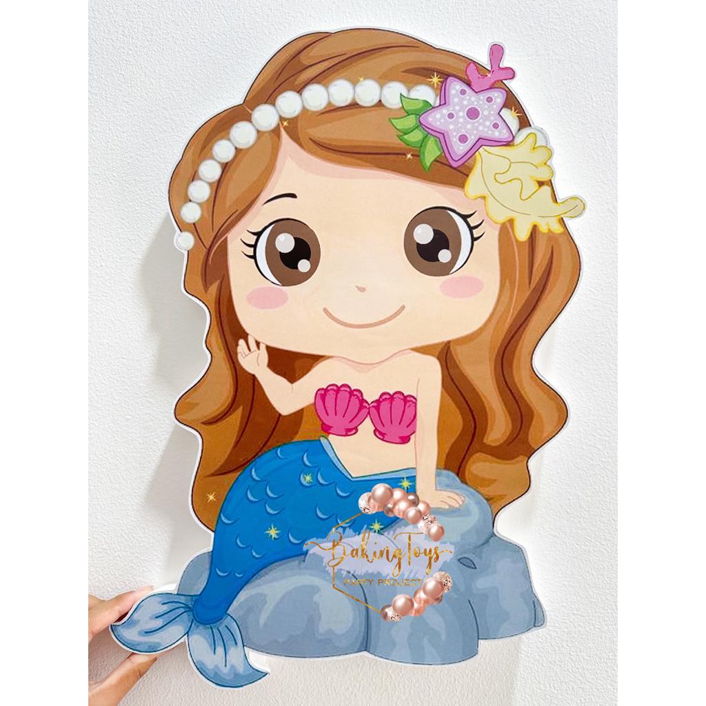 Mermaid Styrofoam Karakter Hiasan Dinding Party Decor Birthday / Hiasan Pesta Ulang Tahun