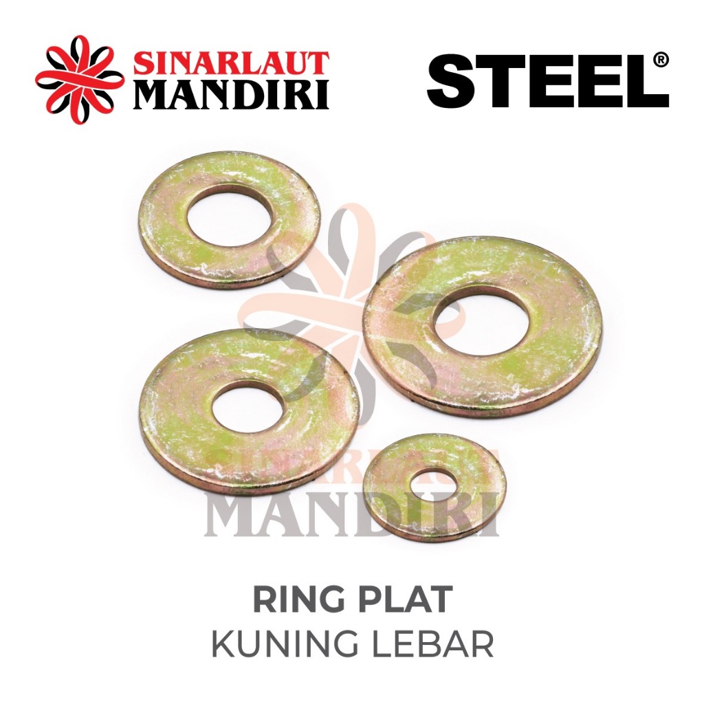 Ring Plat Kuning Lebar / Flat Washer / Plate Washer M4 x 1.5