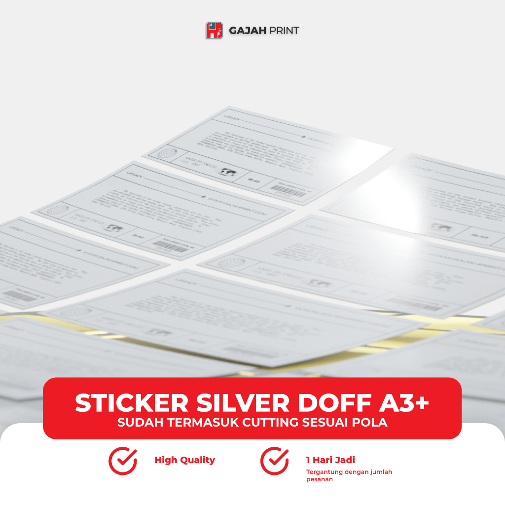 

Stiker Silver Doff A3+ Custom / Stiker Metalic Doff + Cutting Kiss Cut