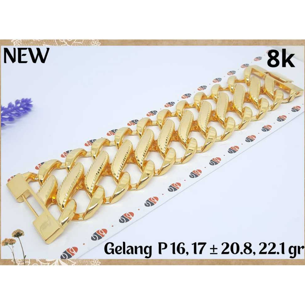 LMV Gelang Tangan Kaki Rantai Sisik Naga Emas 375 8k Premium Original