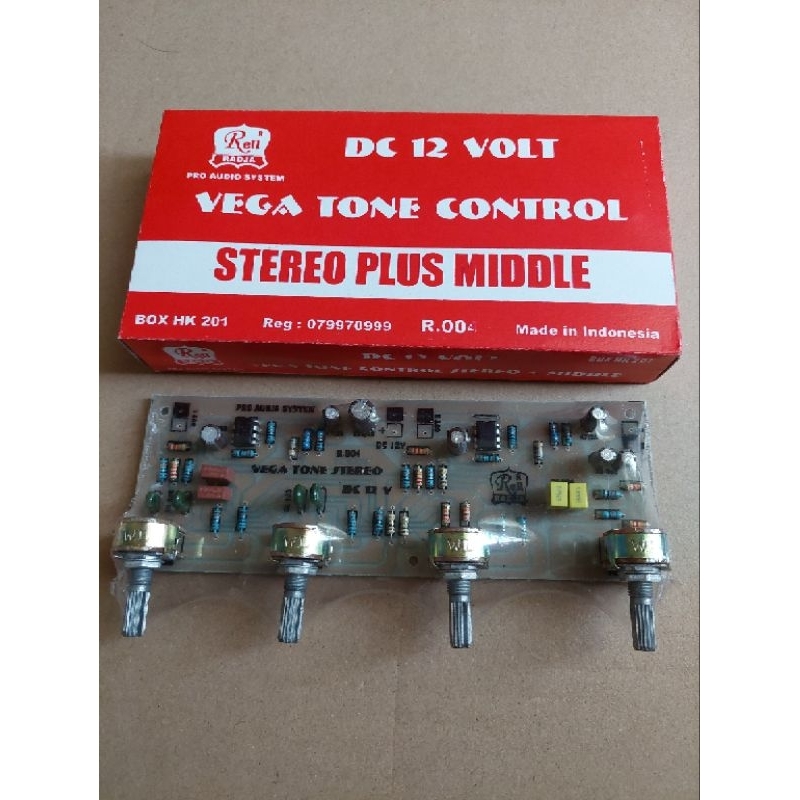 Kit Tone Control Stereo  DC 12 volt + Middle Merk VEGA