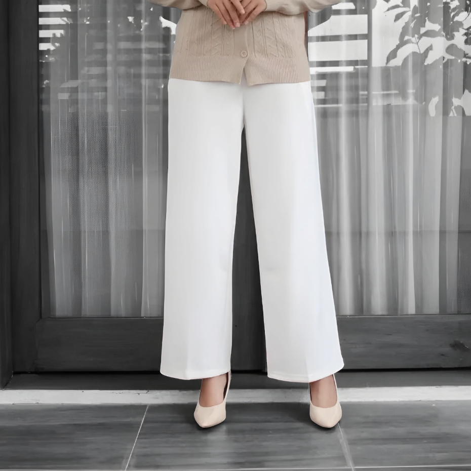 Momacil Celana Kulot Scuba Premium High Waist Basic Pants Celana Wanita Celana Kulot Jumbo XL XXL XX