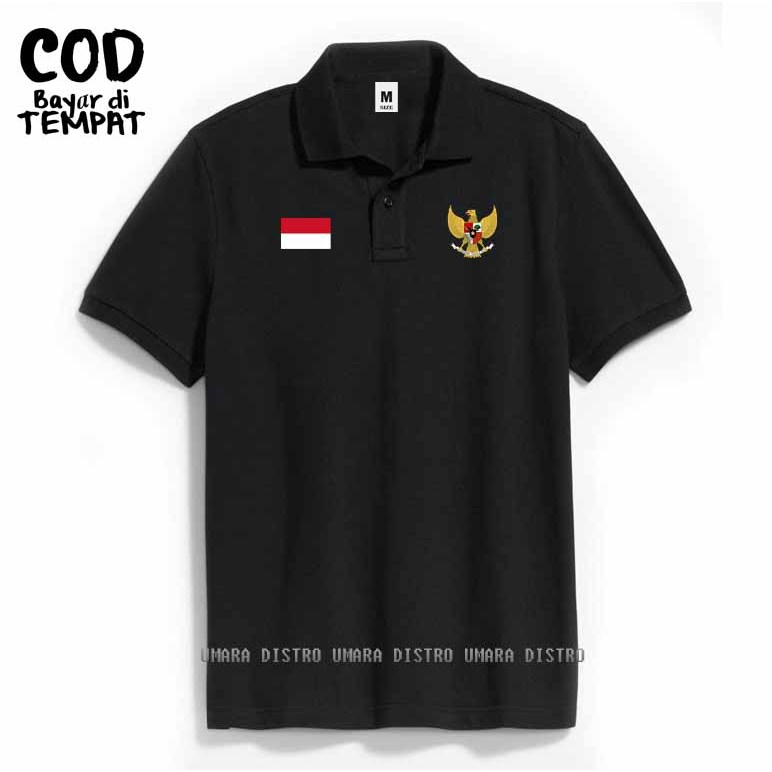 NEW COD T-shrit POLO kerah Garuda Merah Putih Printing pdf Kaos Polo Kerah Giordano Dewasa Shirt / K