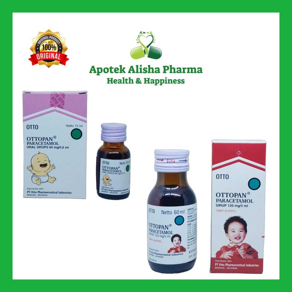 Ottopan Drops 15ml / Sirup 60ml - Otopan Baby Drop Paracetamol Syrup Obat Penurun Panas Demam / Pere