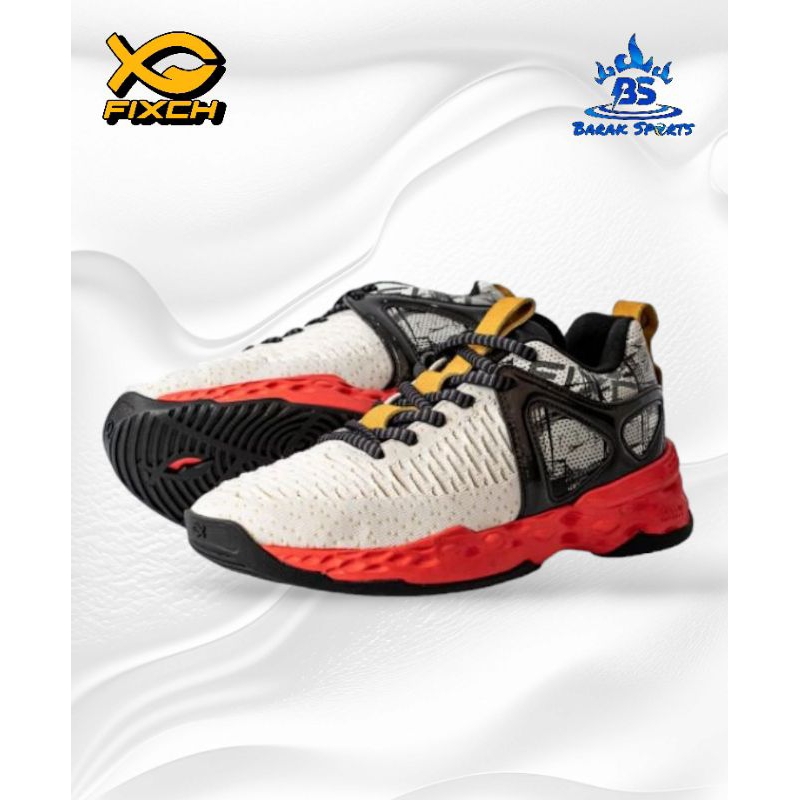 Sepatu VOLI/VOLLEY FIXCH BLITZKRIEG - OFF WHITE/BLACK/RED.. Original