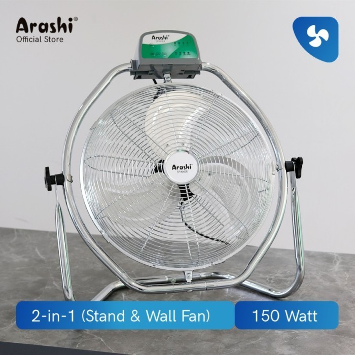 Arashi ARF 20 RC Spinner Kipas Angin Lantai & Dinding 20 Inch + Remote