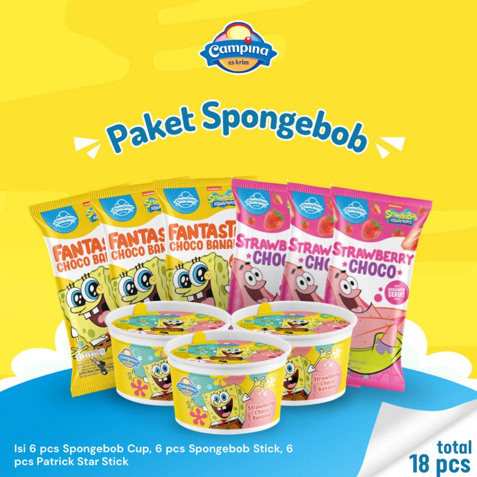

TERBARU PAKET ICE CREAM CAMPINA SPONGEBOB ES KRIM