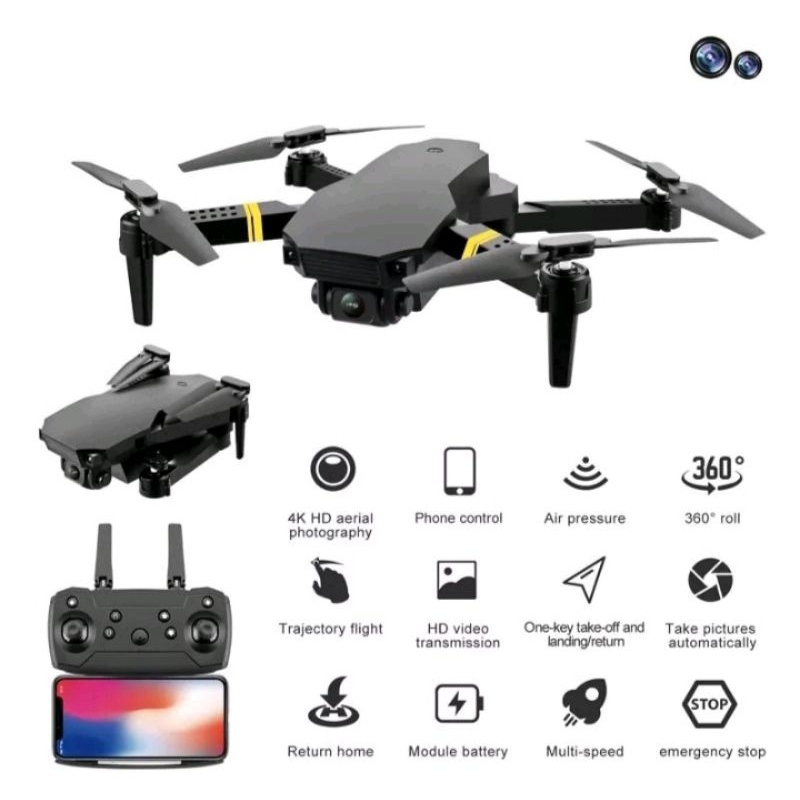 DENNOS E58 Drone camera drone quadcopter auto fokus include remote dan camera original