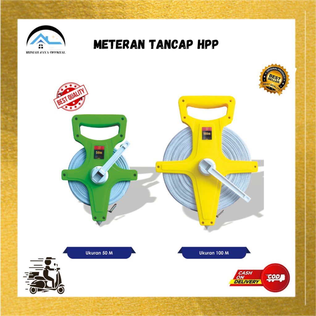 RJO - Meteran Tancap HPP / Meteran Tanah / Meteran Roll ''50 & ''100 Meter