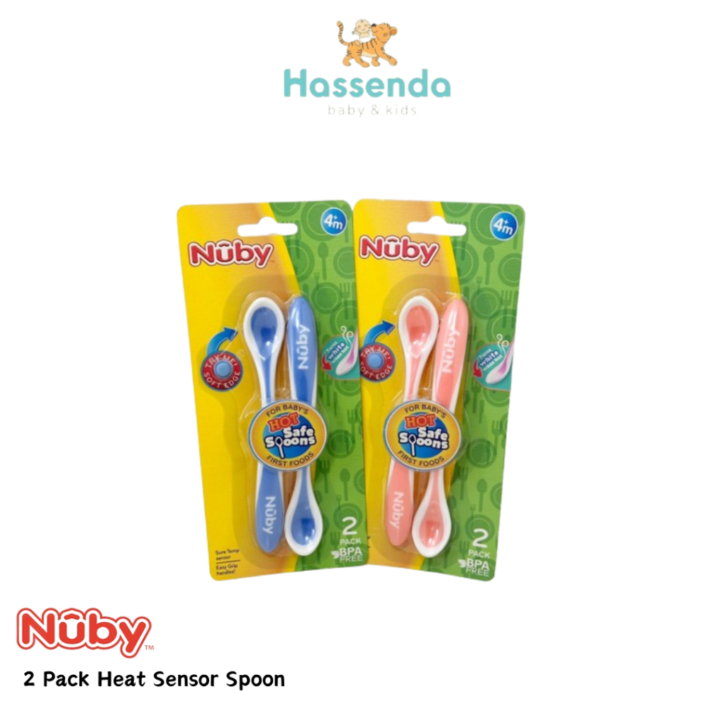 Nuby 2 Pack Heat Sensor Spoon / Sendok Makan Bayi