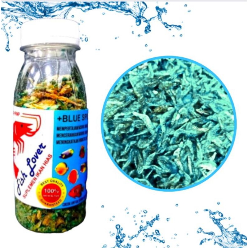 Makanan Ikan Udang Premium FISH LOVER ORIGINAL RED BLUE YELLOW UDANG BOTOL 30gr