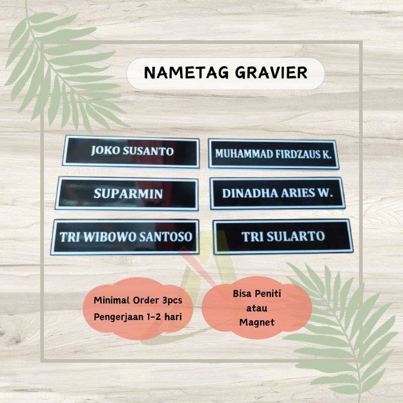 

NAME TAG GRAVIER, NAMA DADA AKRILIK MURAH