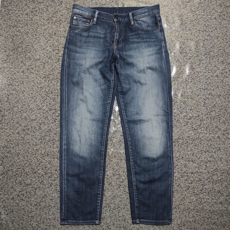 Celana Jeans Blue Denim Fading Uniqlo Second
