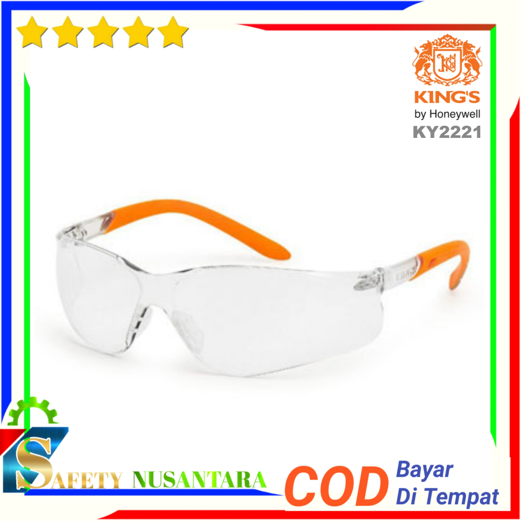 Kacamata Safety Kings KY 2221 Bening Safety Glasses King's Ky2221 Lensa Clear