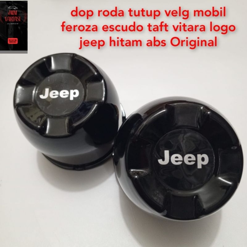 dop roda tutup velg mobil feroza escudo taft vitara logo jeep hitam abs diameter 11,6cm
