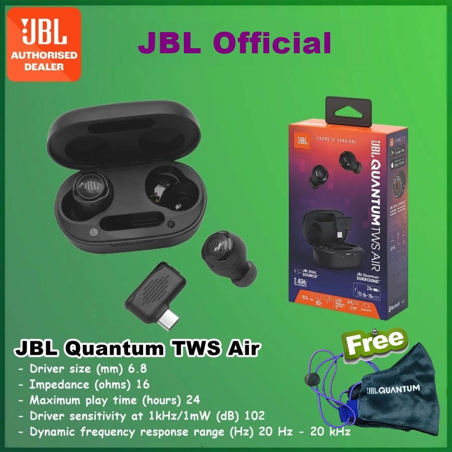 JBL Quantum TWS Air Quantum Air True Wireless Gaming Earbuds Earphones