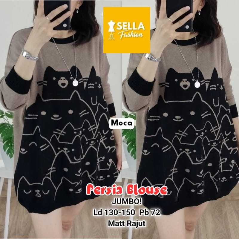 BLOUSE JUMBO WANITA RAJUT IMPORT KOREAN STYLE KEKINIAN BAJU ATASAN WANITA BLOUSE JUMBO LD 130 ATASAN