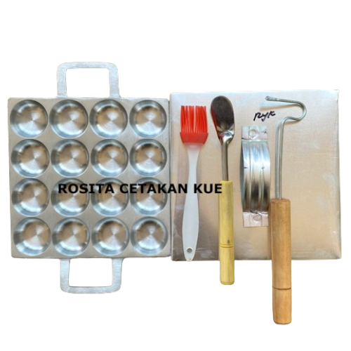 Rosita Cetakan Kue Lumpur Super Mini Peyek Koin Telur Congkel Poffertjes Cubit Siomay 16 Lubang Berp
