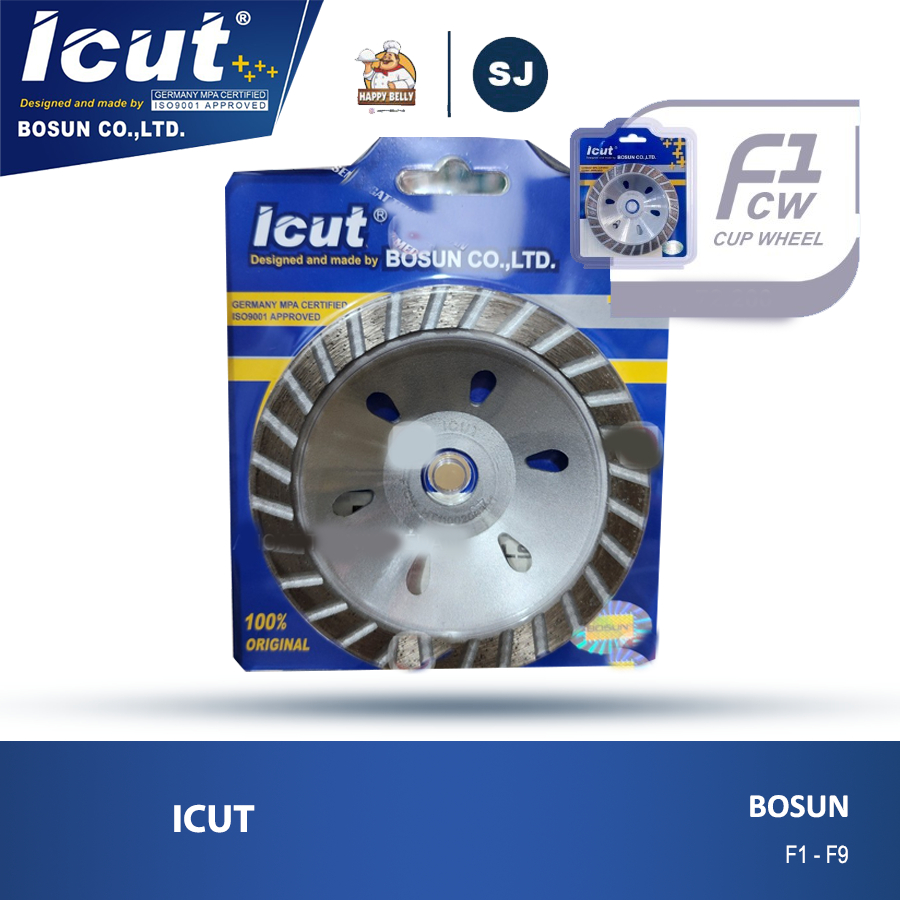 DIAMOND CUP WHEEL 4" F1CW ICUT BOSUN ASLI MATA GERINDA PERMUKAAN CAT