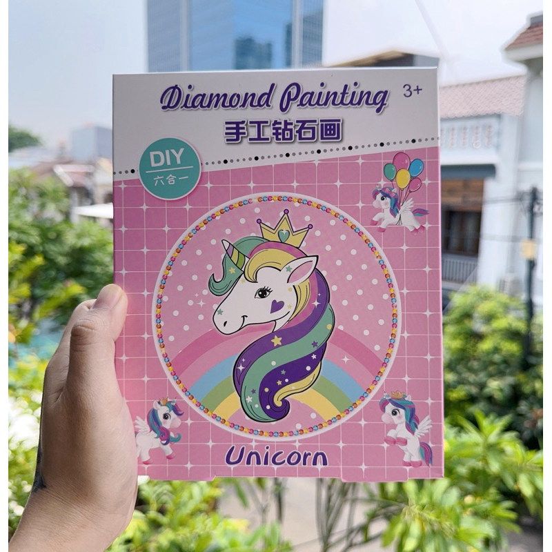 Diamond Painting Cinnamorol Sanrio Unicorn isi 6Lembar Mainan DIY Anak Smart Hand DIY