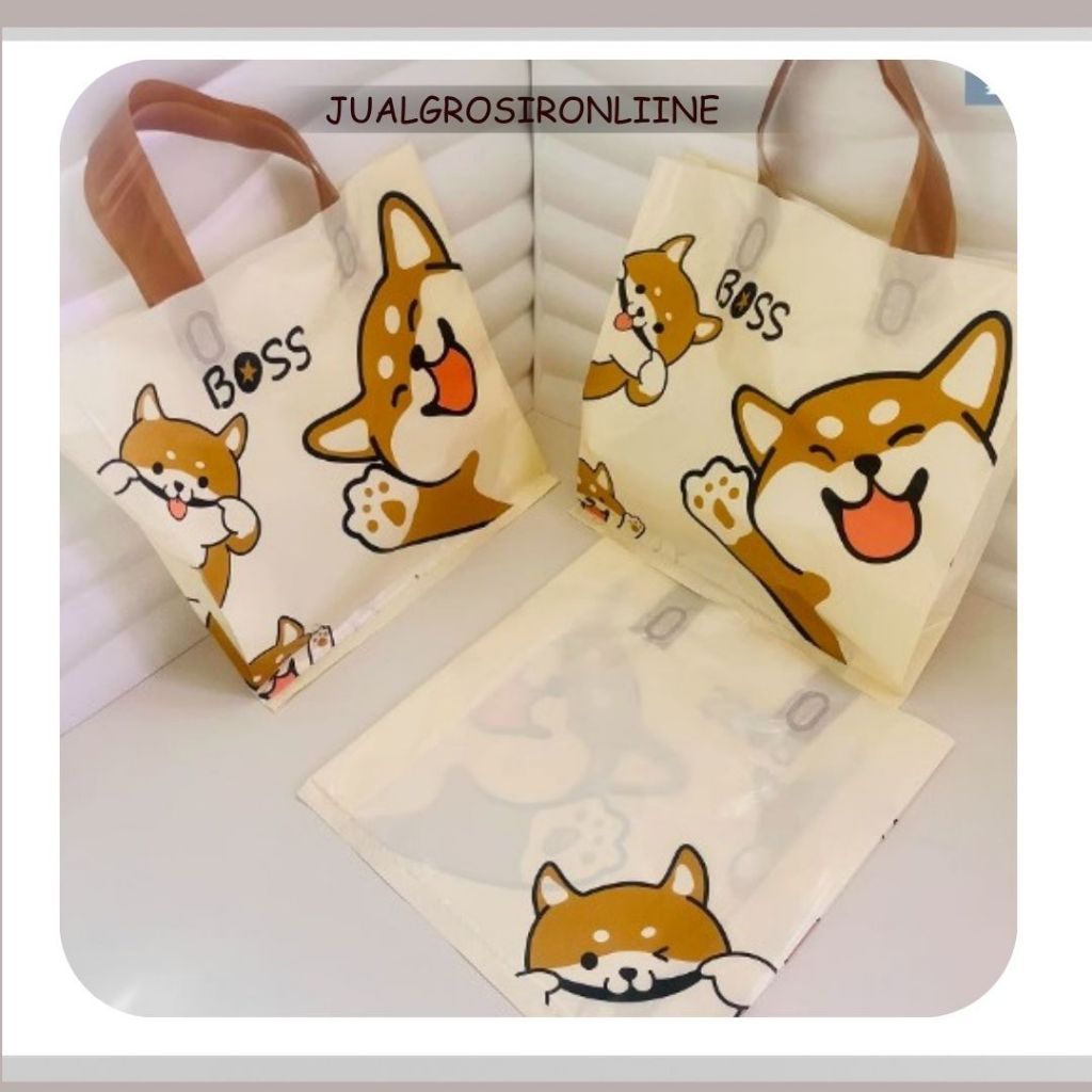 

Paper Bag Plastik Bear Boss Smile Goodie Bag Kantong Plastik Hadiah Kado
