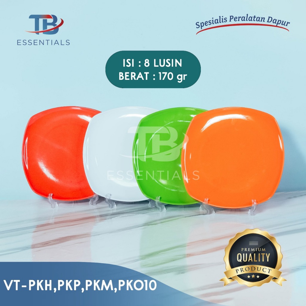 Lusinan Piring Kotak Warna Melamin