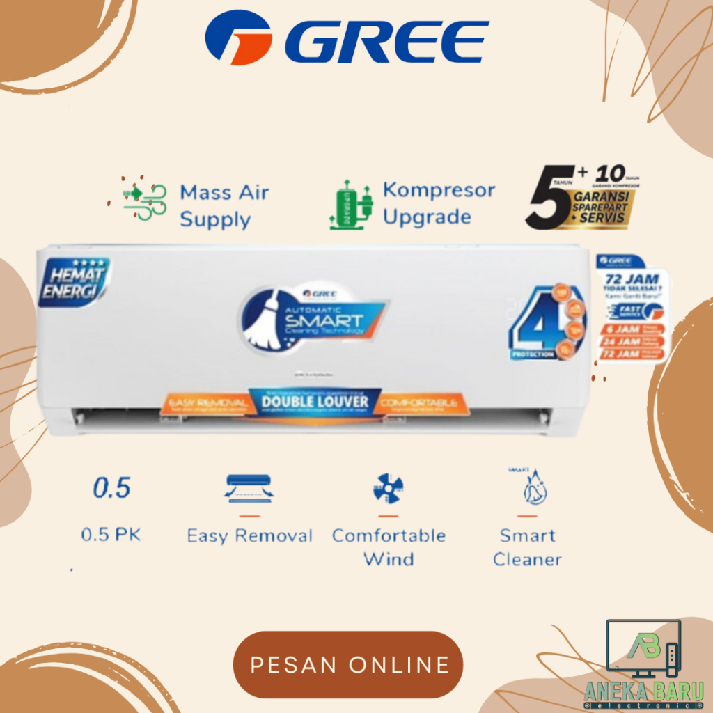 [READY & COD] GREE AC Split 0.5 Setengah 1/2 PK Standard GWC-05MOO5 / 05MOO5 / GWC 05 MOO5