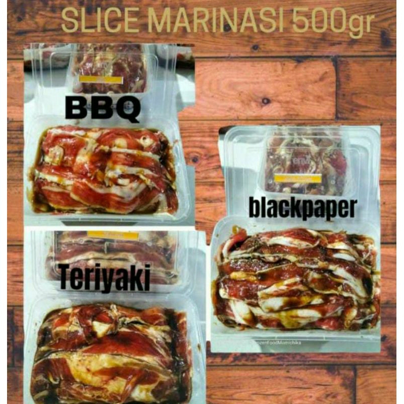 

Daging SLICE MARINASI kemasan 250 gram/SLICE BBQ/SLICE TERIYAKI/SLICE BLACKPAPER