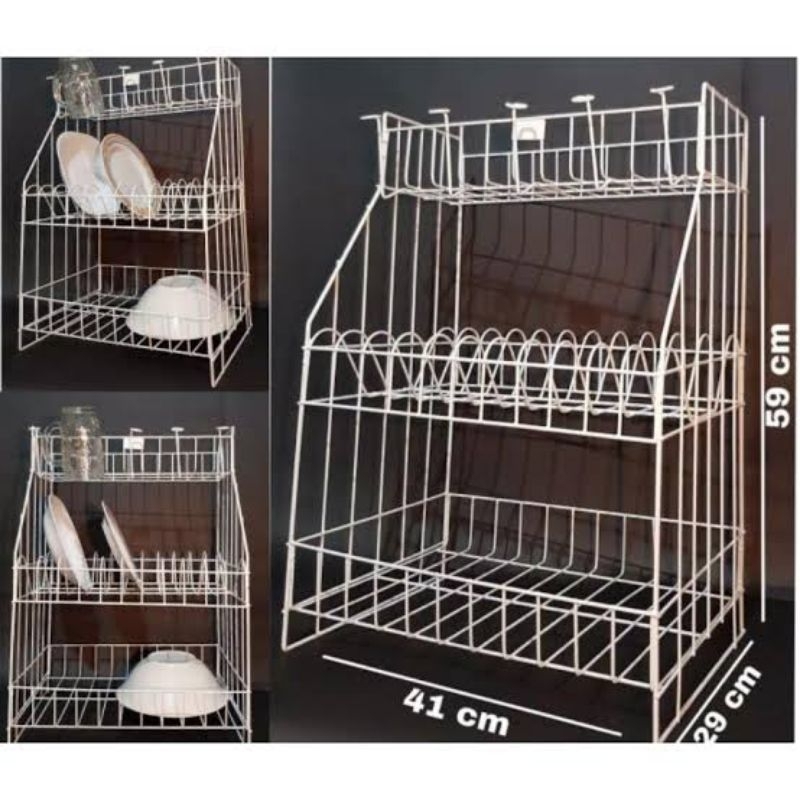 RAK PIRING MEJA SUSUN 3 / RAK PIRING / RAK DAPUR / RAK RPL SUSUN 3