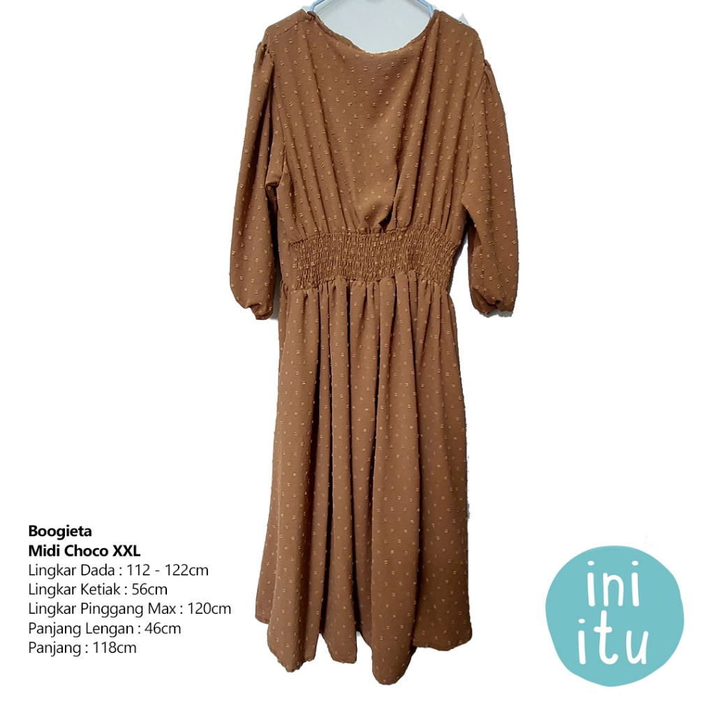 [Preloved] Boogieta Sola Dress Midi Choco XXL