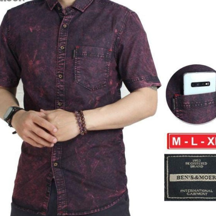 Promo kemeja Denim Levis Pria Lengan Pendek Bens  More