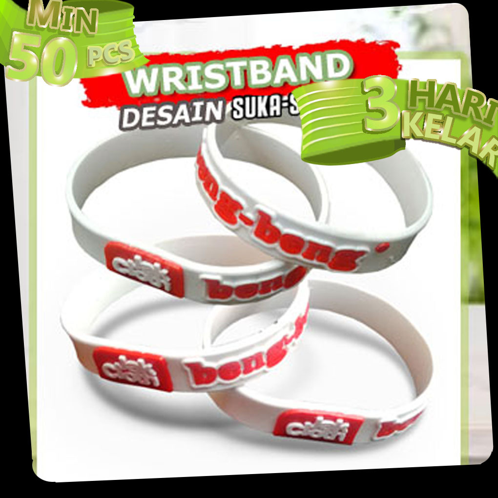 GELANG KARET KANCING CUSTOM DESAIN SENDIRI BAHAN RUBBER DI BANDUNG UNTUK BERBAGAI EVENT & PROMOSI