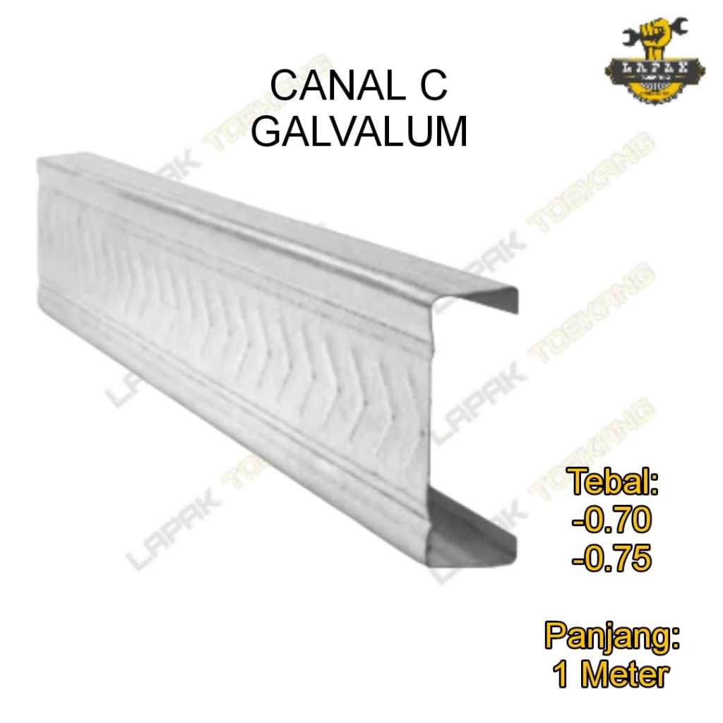 Potongan Canal C 1 Meter Tebal 0.70 & 0.75 Galvalum