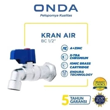 ONDA KRAN AIR TEMBOK TAMAN 1/2 INCH KUNINGAN