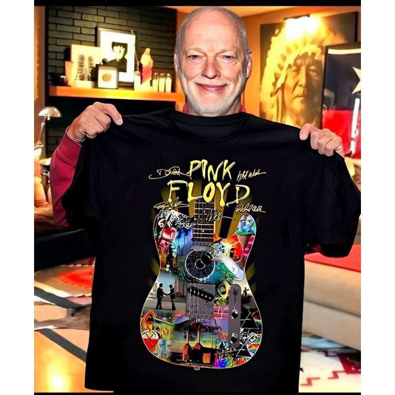 PINK FLOYD T -shirt Kaos Band Vintage Legend Pink Floyd Guitar Original Black