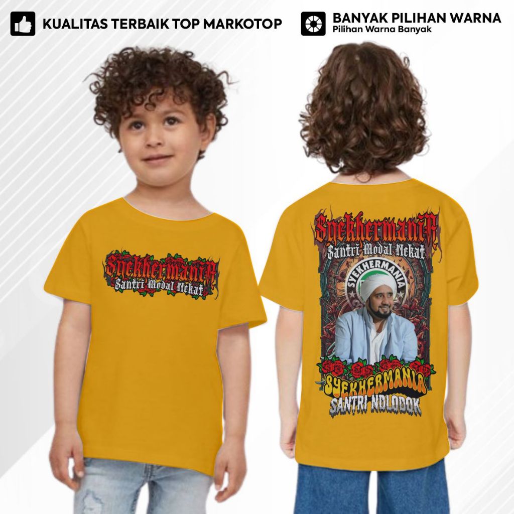 KAOS ANAK SYEHKERMANIA SANTRI MODAL NEKAT KUALITAS PREMIUM TOPP MARKOTOPPPP
