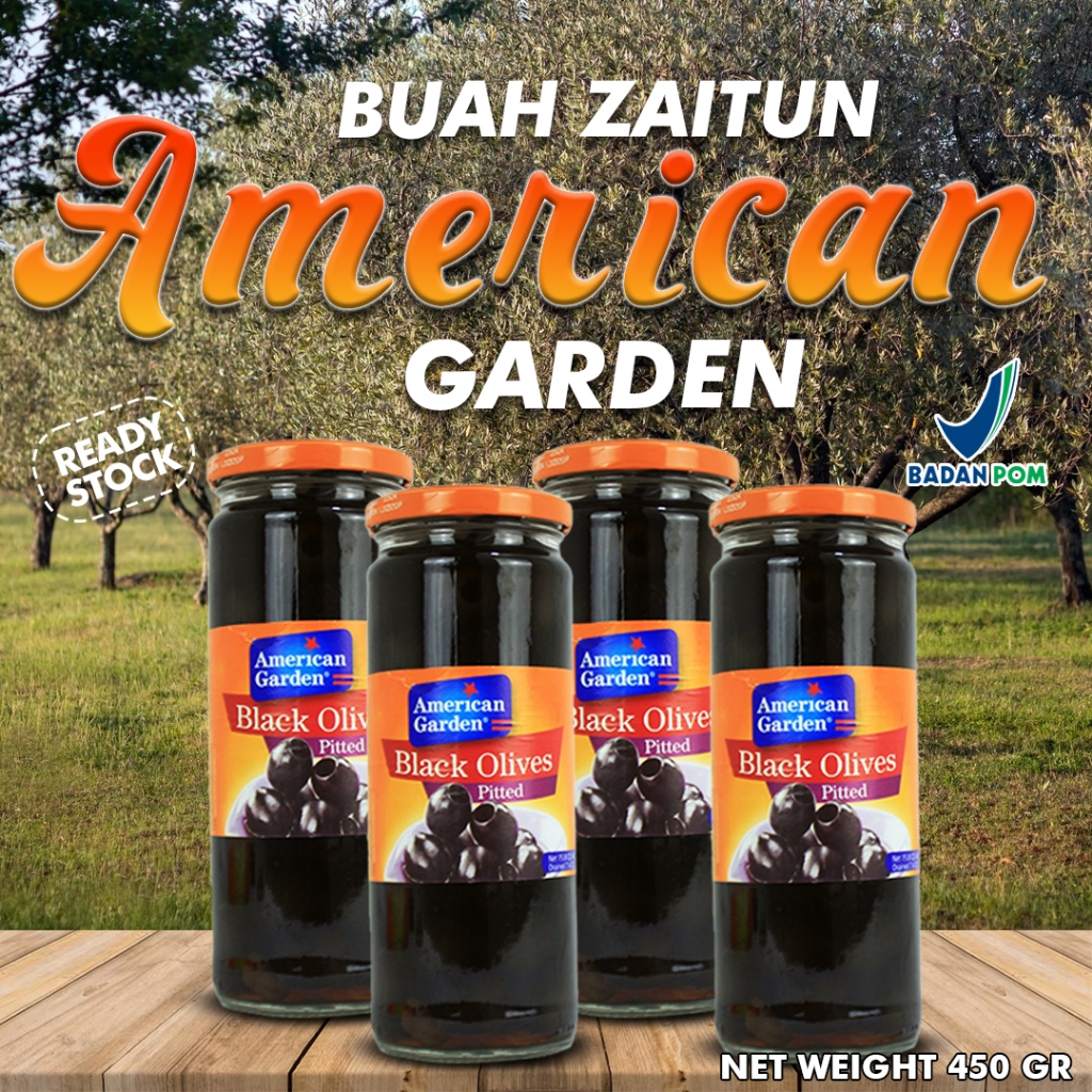 

PITTED / BUAH ZAITUN AMERICAN GARDEN / AMERICAN GARDEN BLACK OLIVES 450GR / BUAH ZAITUN TOPLES/ BUAH ZAITUN HITAM / PITTED / ZAITUN JARR