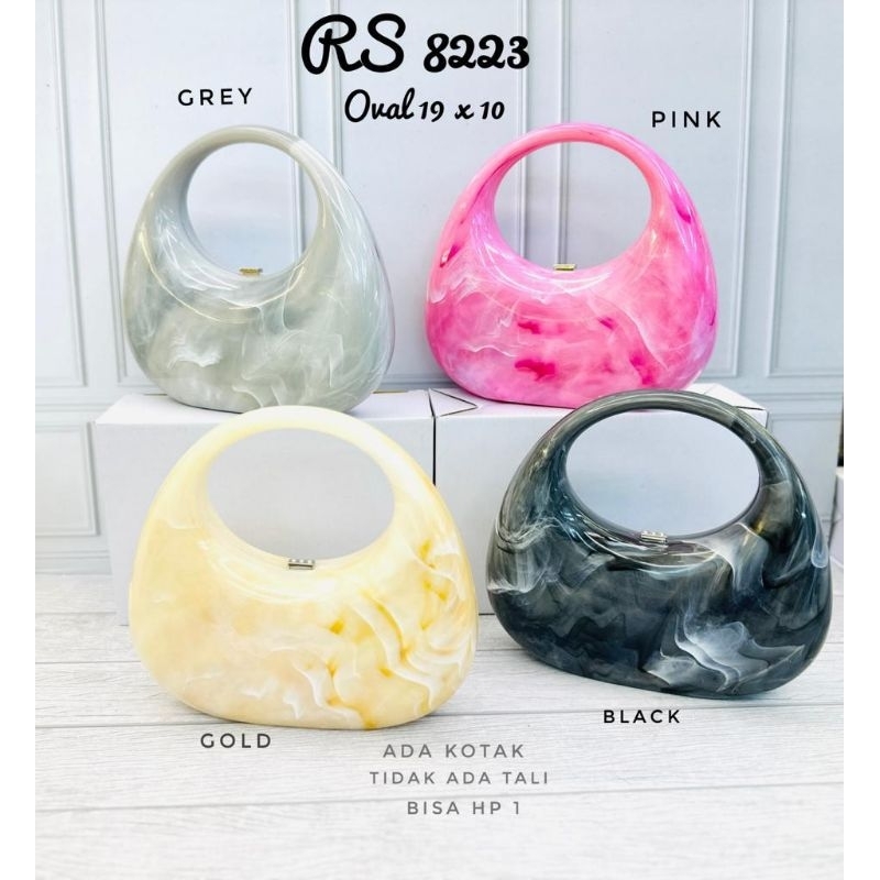 Tas pesta wanita import akrilik oval 8223