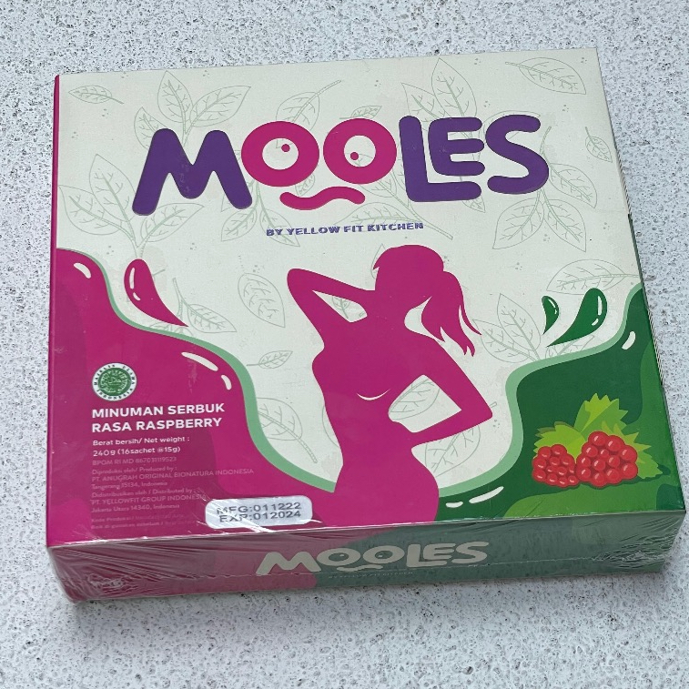 NEW MOOLES by Yellow Fit Kitchen minuman serbuk rasa raspberry 1240gr (16 Sachet)
