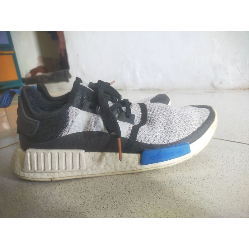adidas nmd r1 dash grey core black glow blue original